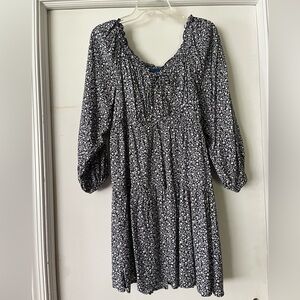 Floral Blue and White Dress